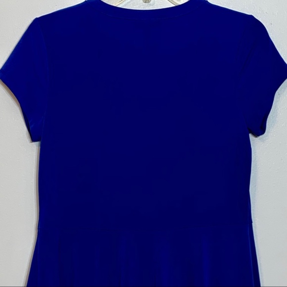 EUC Dana Buchman Bright Blue Peplum Blouse - Picture 5 of 7